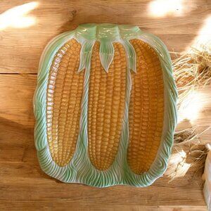 VTG Ceramic Sweet Corn-On-Cob Serving Dish Japan Tray Dinnerware Farmhouse READ